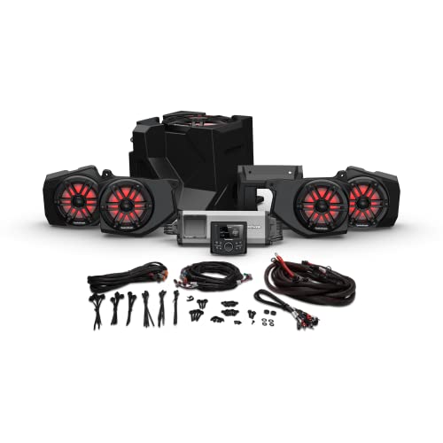 Rockford Fosgate RNGR18-STG4 Audio Kit: PMX-2 Receiver, 1500-Watt Amp, M1 Series Color Optix Multicolor LED Lighted Front & Rear Speakers Plus Subwoofer for Select Polaris Ranger Models (2018-2022) Rockford Fosgate RNGR18-STG4 Audio Kit: PMX-2 Receiver, 1500-Watt Amp, M1 Series Color Optix Multicolor LED Lighted Front & Rear Speakers Plus Subwoofer for Select Polaris Ranger Models (2018-2022)
